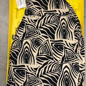 Lularoe azure Black and Cream Zebra Print Skirt new with tag small